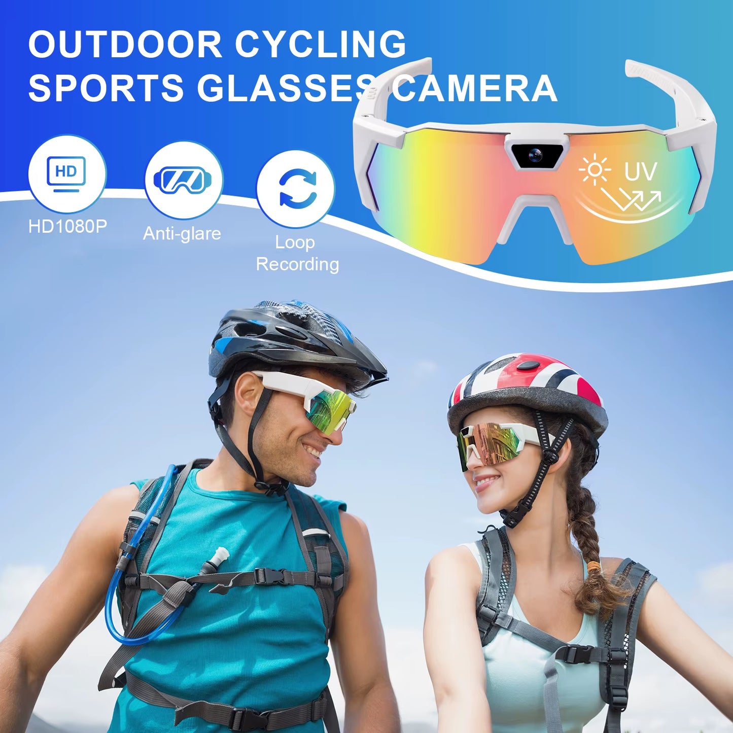 NEW HD Video Glasses Action Camera Sunglasses Smart Glasses Sports Glasses Outdoor Bicycle Motorcycle Driver Recorder Walk Cam